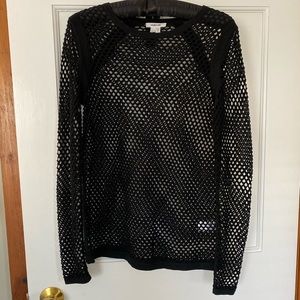 Helmut Lang black mesh sweater size S